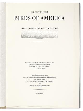 AUDUBON, JOHN JAMES. Six Plates from Birds of America.